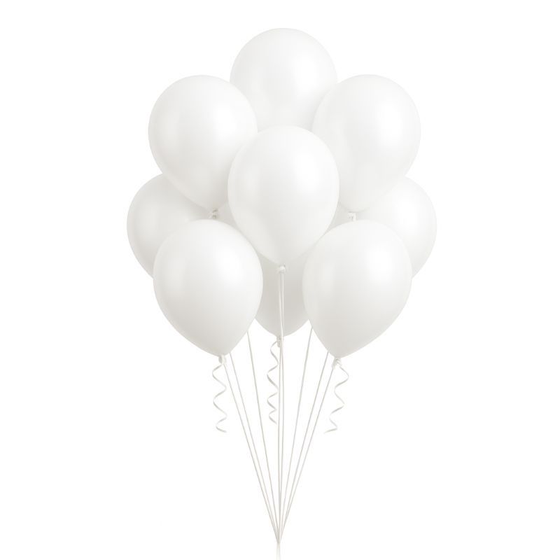 9" Latex Balloons – White, 20ct per Bag