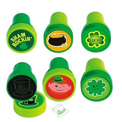 St. Patrick’s Day Plastic Stamp Set – 1" x 1.5", 6ct