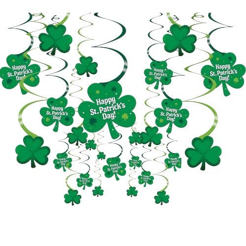 St. Patrick’s Swirl Decorations – 30pcs Mega Value Pack