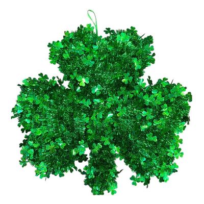 Deluxe Hanging Tinsel Shamrock – 17" H x 18" W