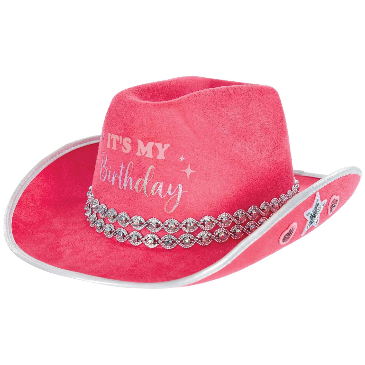 “It’s My Birthday” Deluxe Cowboy Hat – Birthday Party Accessory, Color: Pink