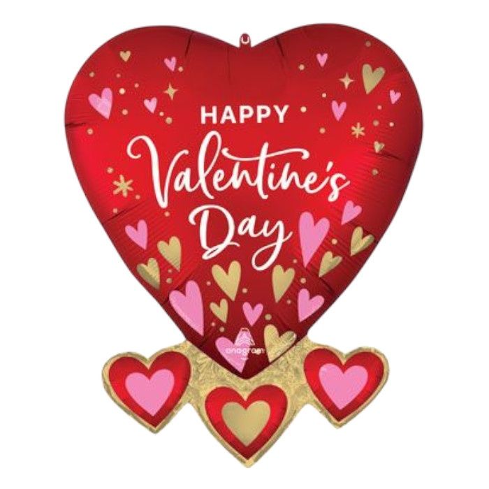Large Shape Satin Heart Balloon – Heartfelt Elegance, 27"