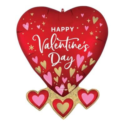 Large Shape Satin Heart Balloon – Heartfelt Elegance, 27"