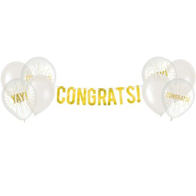 Congratulations Banner with Balloons – 6 ft
