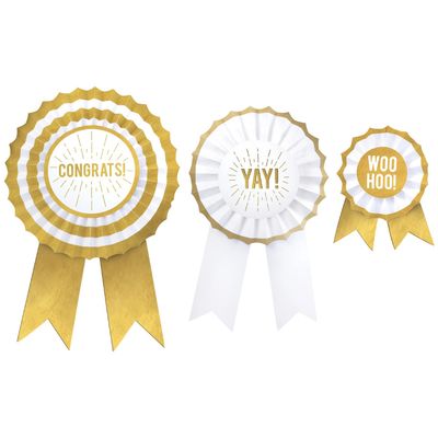 Congrats Award Ribbon! Wall Decorations – 3pc