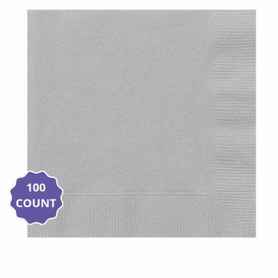 Silver – Solid Color Luncheon Napkins (100ct)