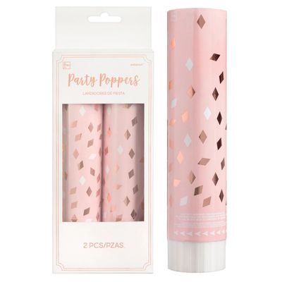 Blush Birthday Confetti Poppers – 8", 2ct