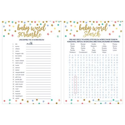Baby Shower 2-in-1 Word Game