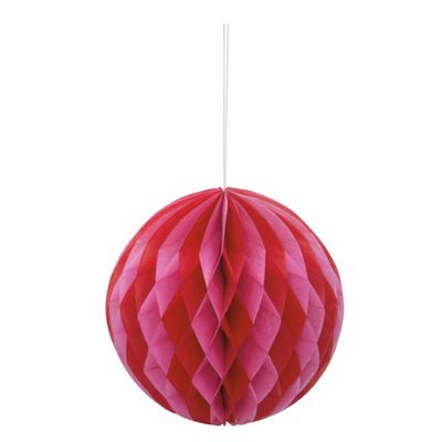 Red &amp; Pink Solid Honeycomb Ball – 8"