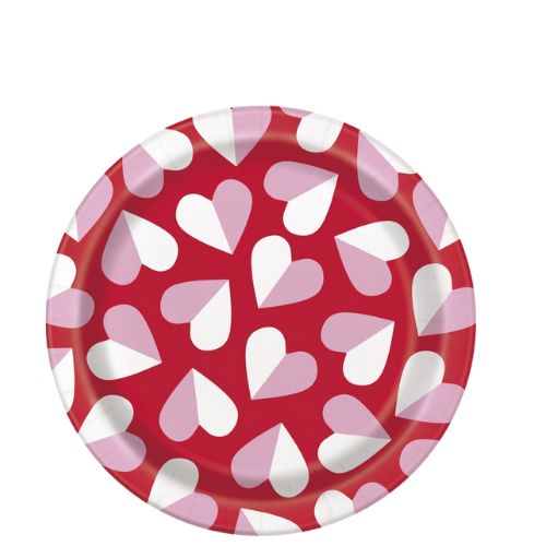 Charming Hearts Round 7" Dessert Plates – 8 Count