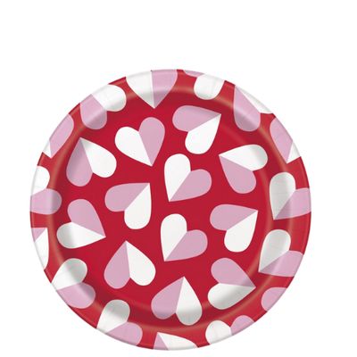Charming Hearts Round 7" Dessert Plates – 8 Count
