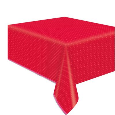 Red &amp; Pink Valentine’s Rectangular Foil Table Cover – 54" x 84"