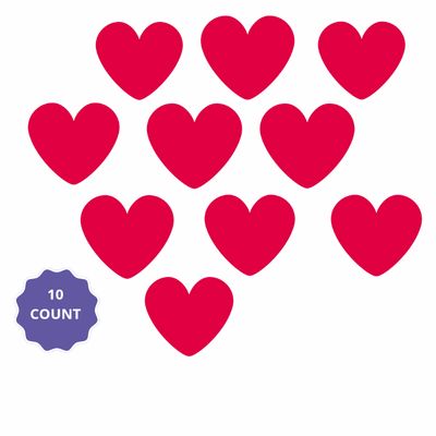 Mini Red Heart Cutouts 5" – 10 Count