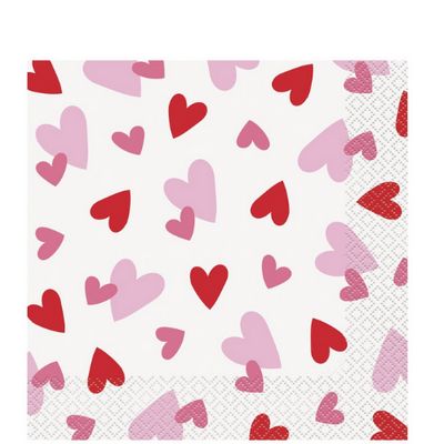 Fluttering Hearts Luncheon Napkins – 16 Count