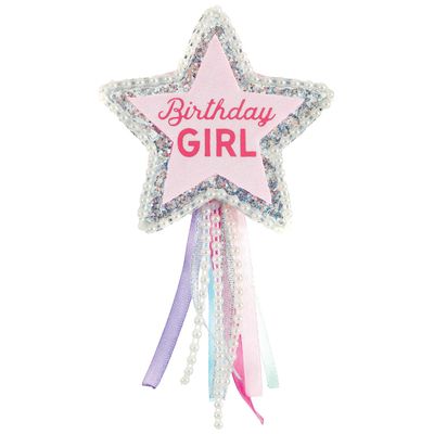 Star Award Ribbon – Birthday Girl, 3.3"
