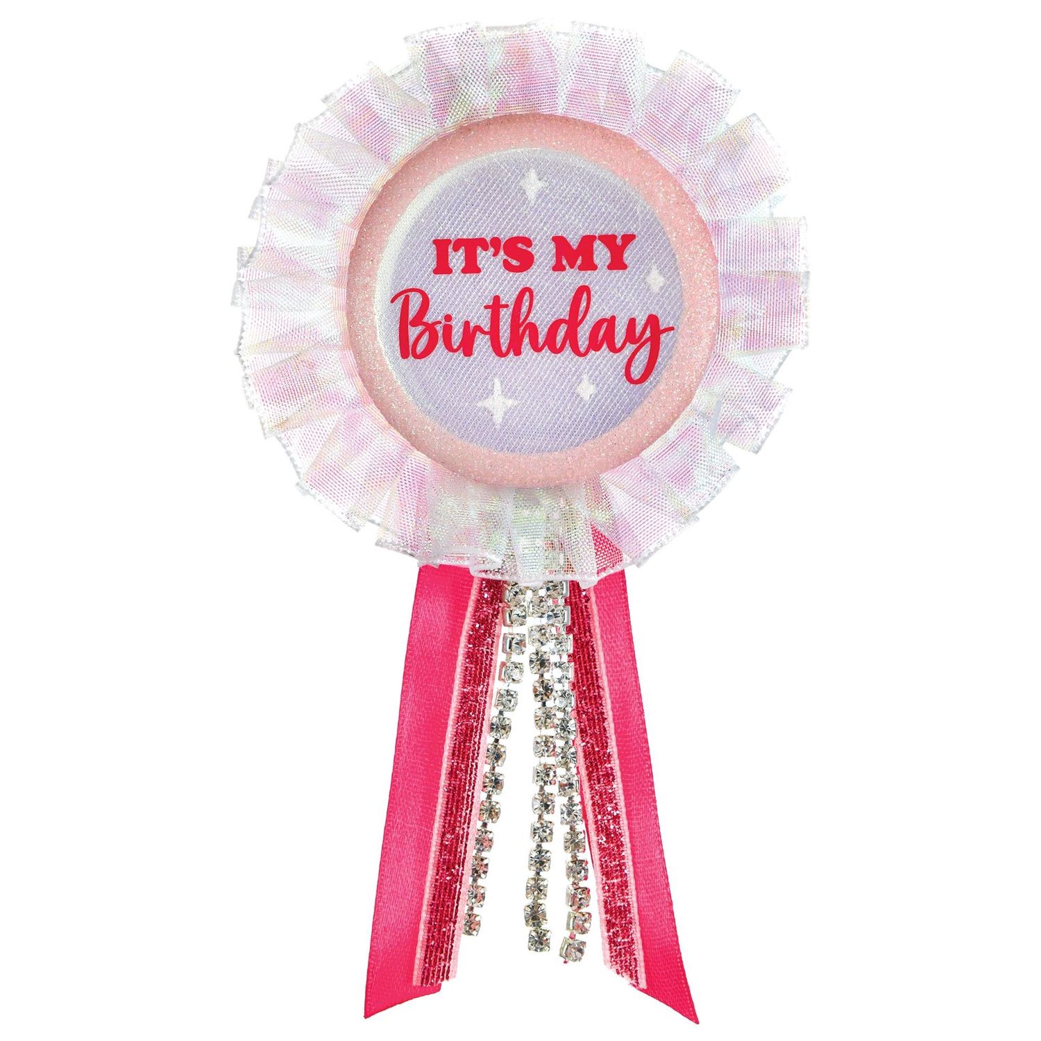 “It’s My Birthday” Award Ribbon – Pink, 6.2"