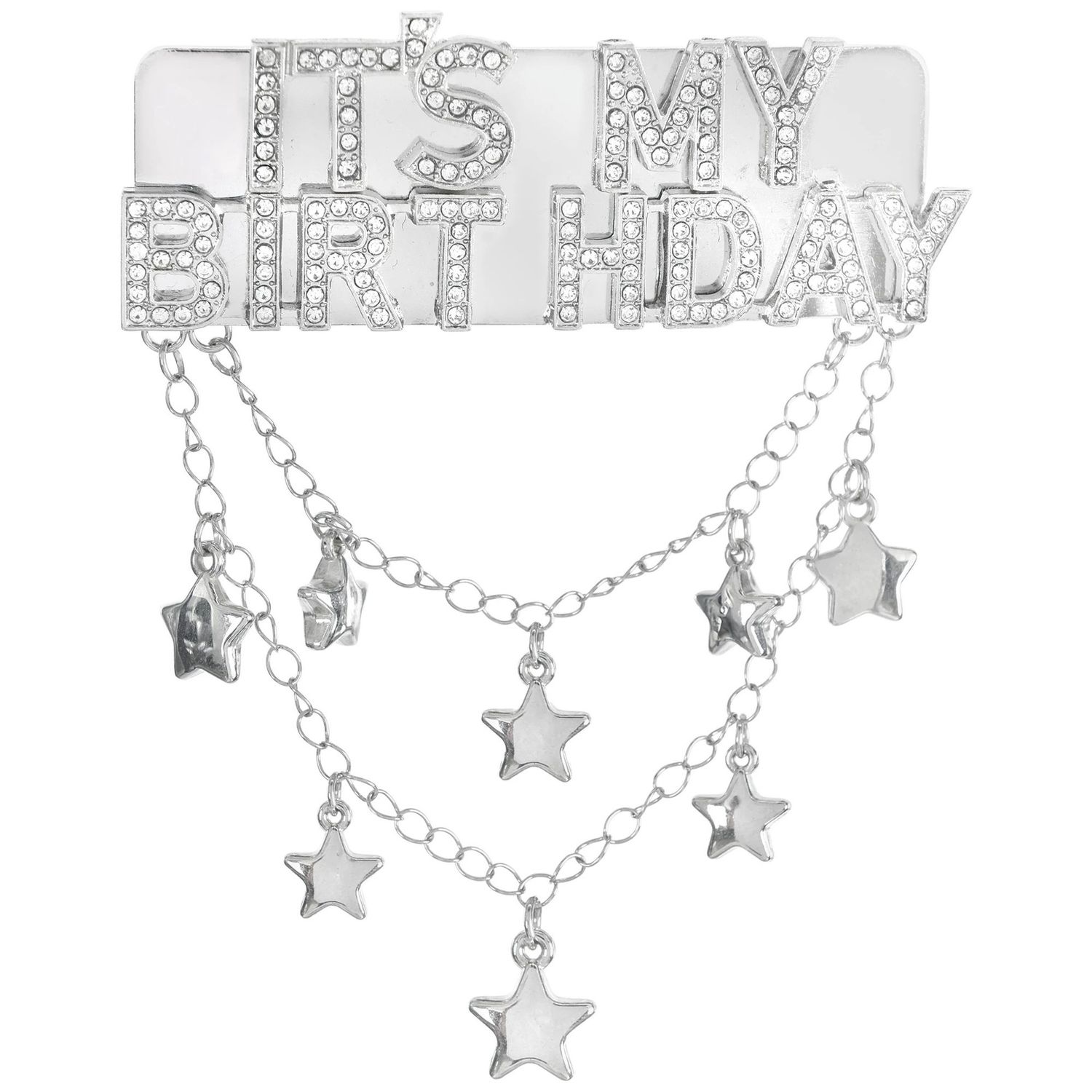 “It’s My Birthday” Rhinestone Hair Barrette – 3.5" x 1.82"