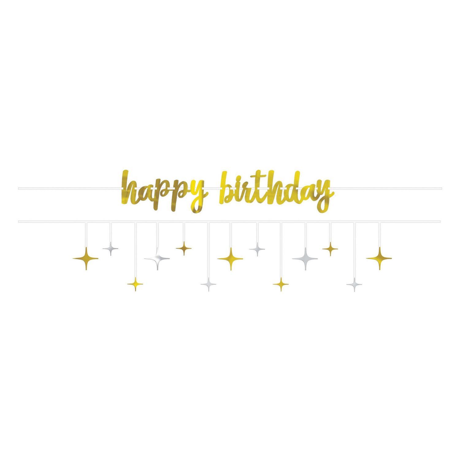 Silver &amp; Gold HAPPY BIRTHDAY Multi-Pack Banners – Foil