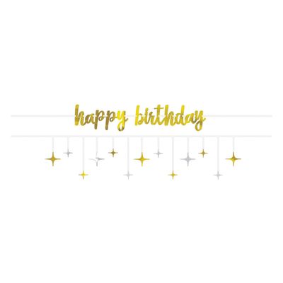 Silver &amp; Gold HAPPY BIRTHDAY Multi-Pack Banners – Foil
