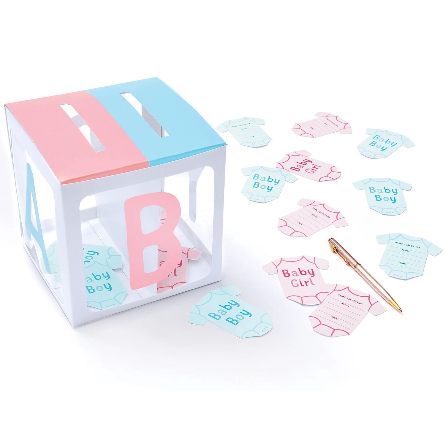 Gender Reveal Game Voting Box, 6.5in, with Voting Cards