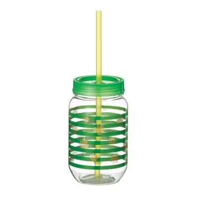 St. Patrick's Day Gold Shamrock Mason Jar Cup, 18.5oz