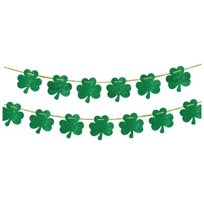Glitter Shamrock Banner, 12ft