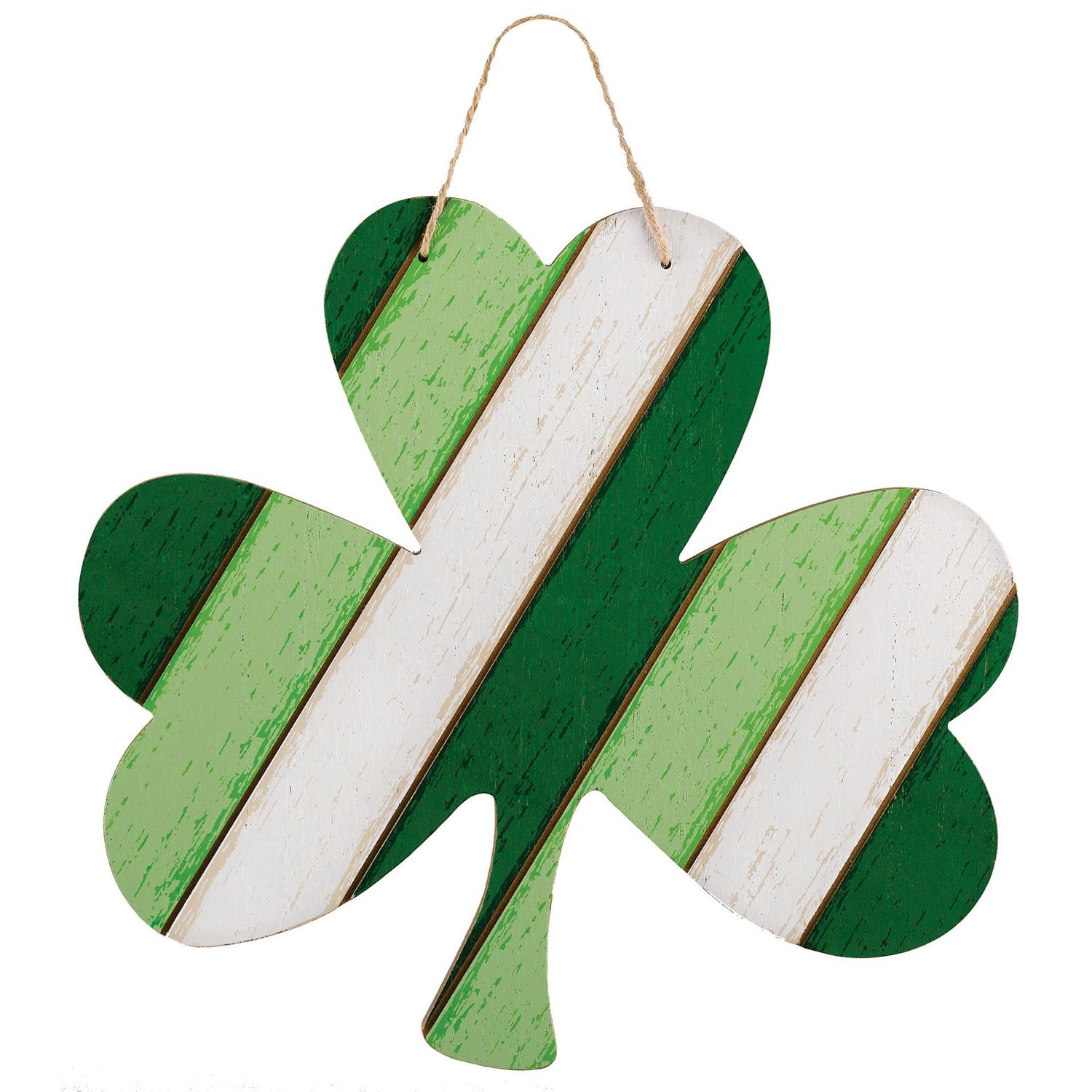 Rustic Striped Shamrock Sign 13 1/4in x 13in Fiberboard Decoration
