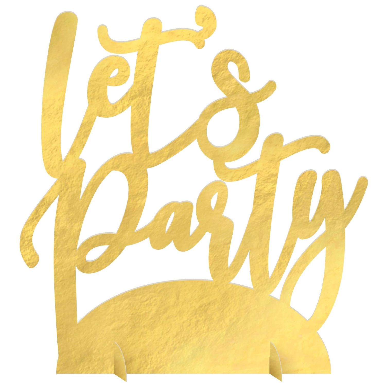“Let’s Party” Gold Foil Centerpiece – 8.63" x 9.5" H