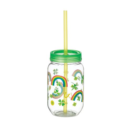 St. Patrick's Day Lucky Mason Jar Cup, 18.5oz