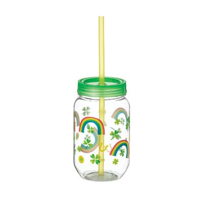 St. Patrick's Day Lucky Mason Jar Cup, 18.5oz