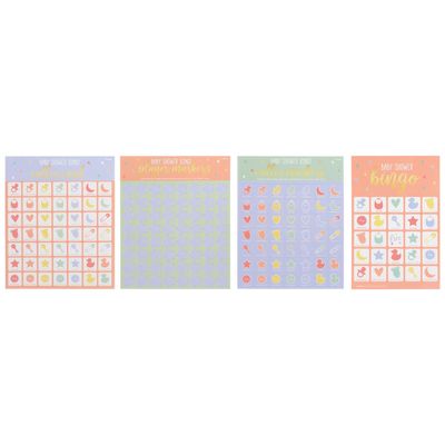 Pastel Stars Bingo Baby Shower Game, 16 Players