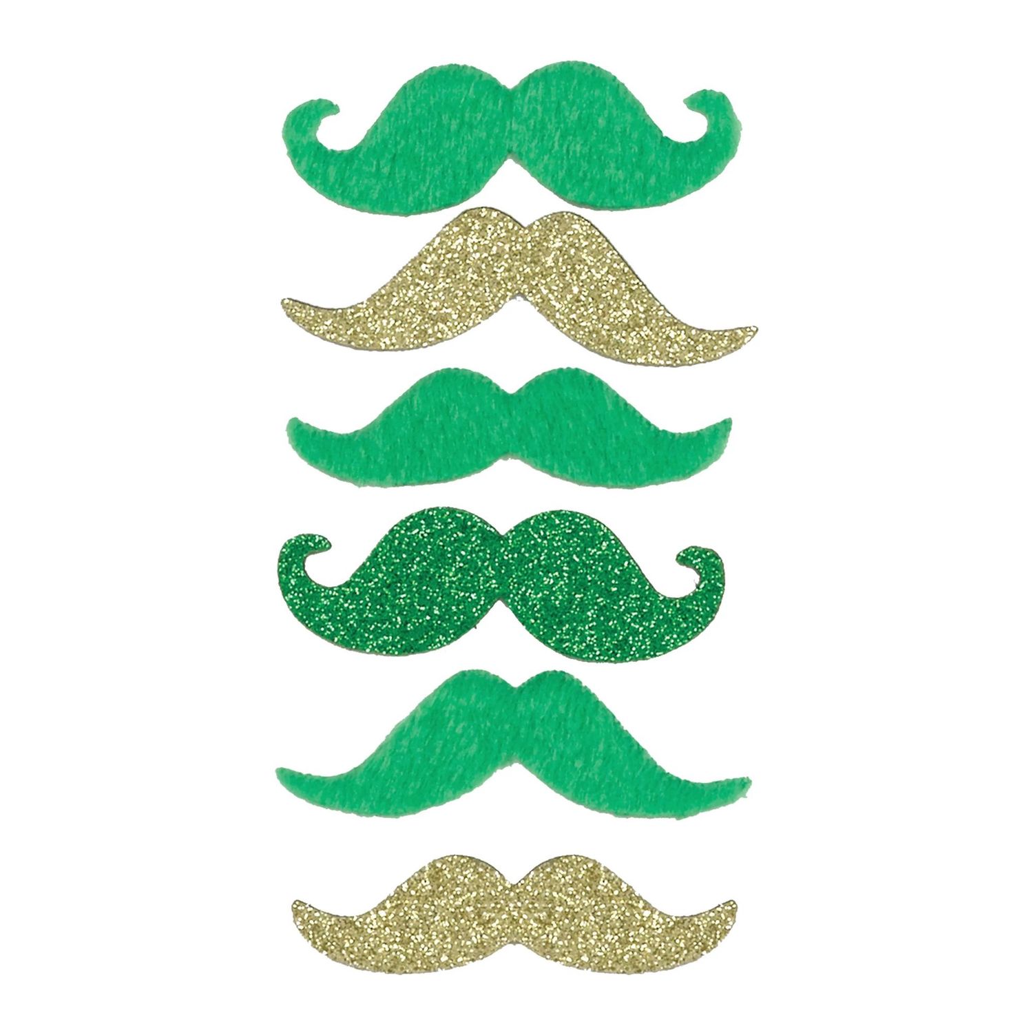Green &amp; Gold St. Patrick's Day Moustaches 6ct