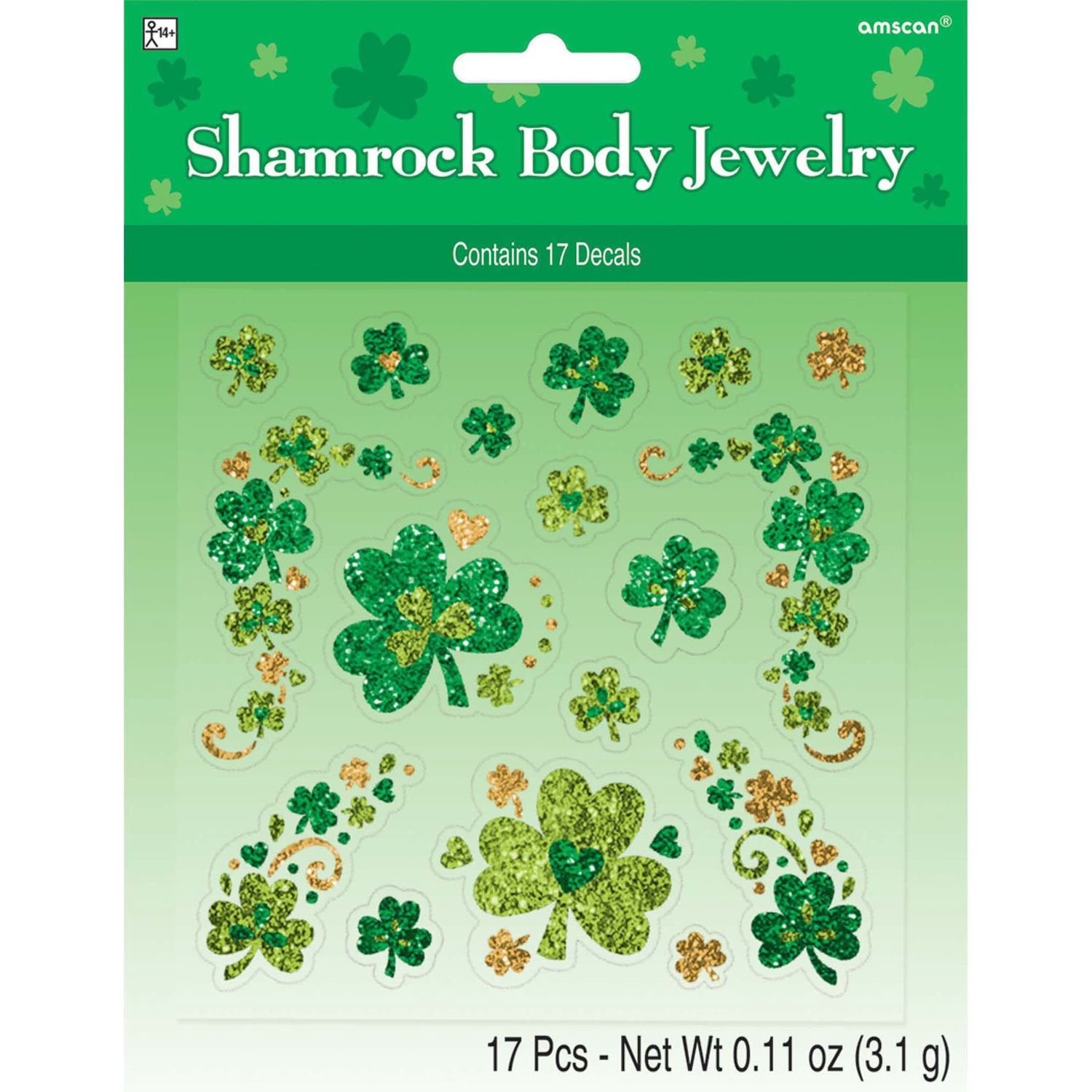 Shamrock Body Jewelry 1 sheet
