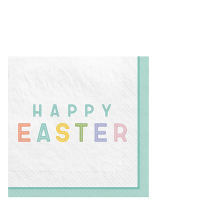 Happy Easter Paper Beverage Napkins, 5in, 16ct - Easter Wishes