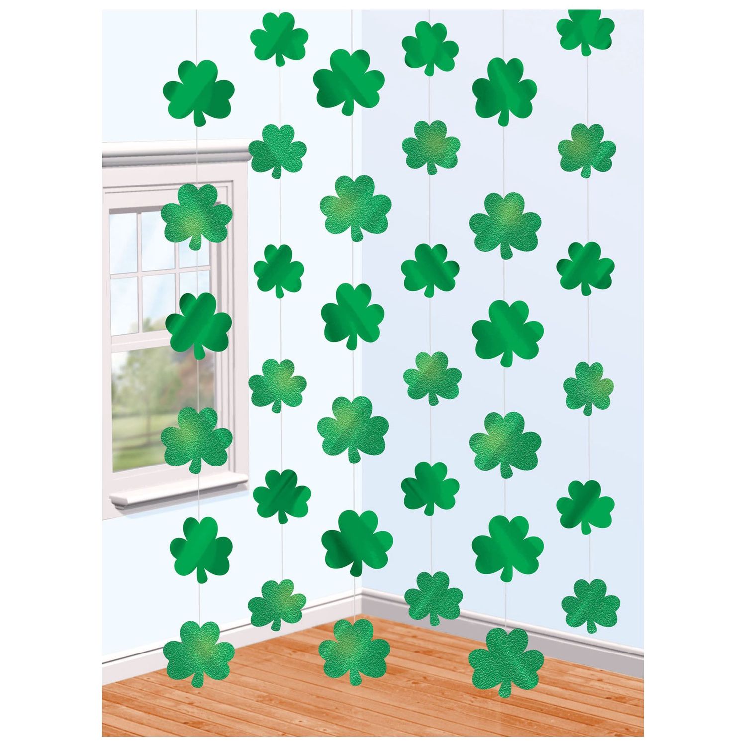 Shamrock String Decorations 7.5ft string 6ct