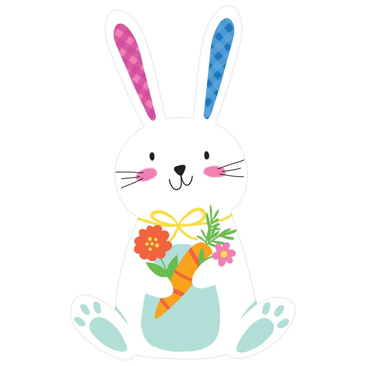 Easter Bunny &amp; Carrot Cardstock Cutout, 7in x 11in