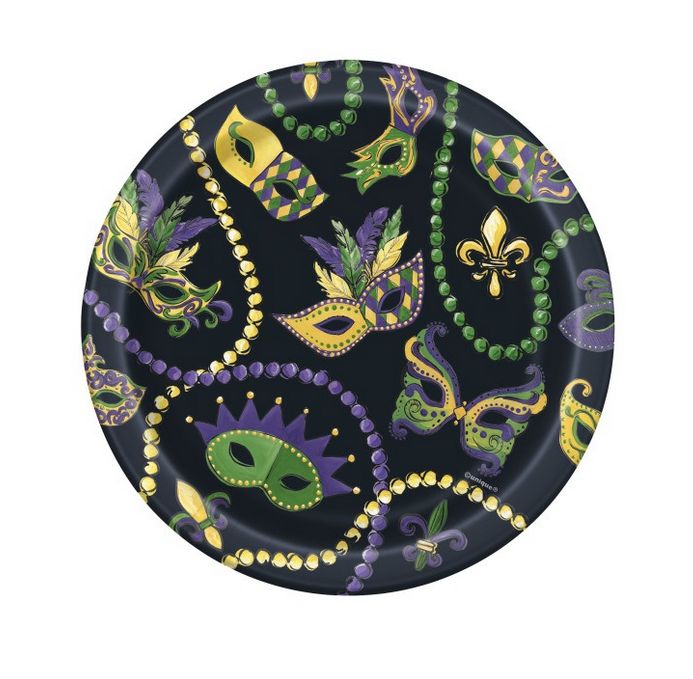 Mardi Gras Round 7" Dessert Plates – 8ct Mardi Gras Round 7" Dessert Plates – 8ct