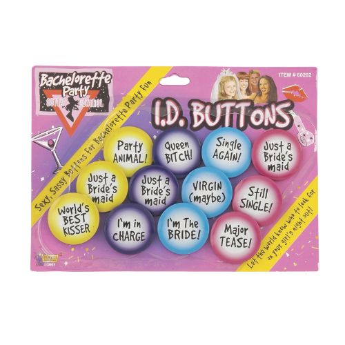 Bachelorette-ID Buttons – 12 Piece Set