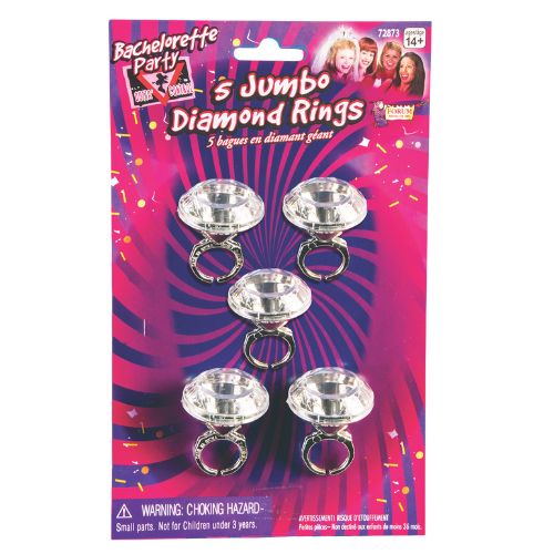 Bachelorette – Jumbo Diamond Rings (5 Per Pack)