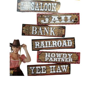 Way Out West Décor – 6 Wall Signs