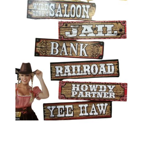 Way Out West Décor – 6 Wall Signs