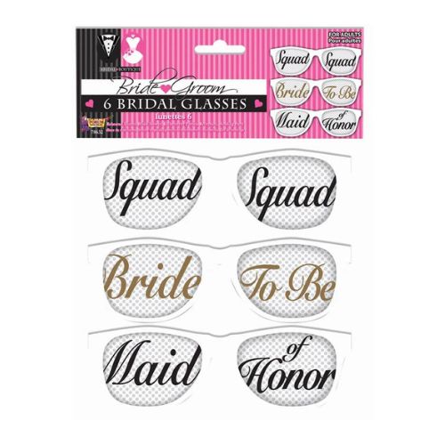 Bridal Party Mesh Glasses – Set of 6