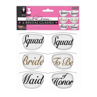 Bridal Party Mesh Glasses – Set of 6