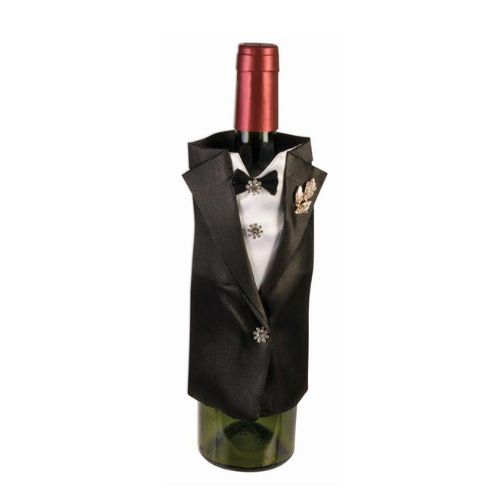 GROOM Wine Bottle Cover – Black Tuxedo