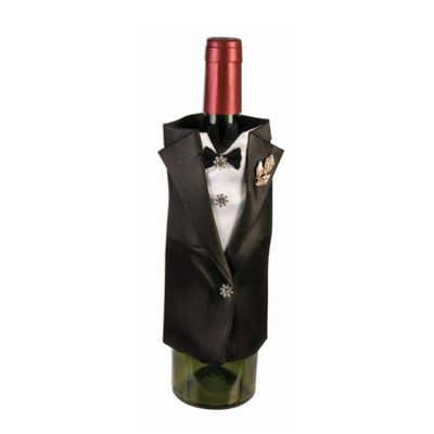 GROOM Wine Bottle Cover – Black Tuxedo