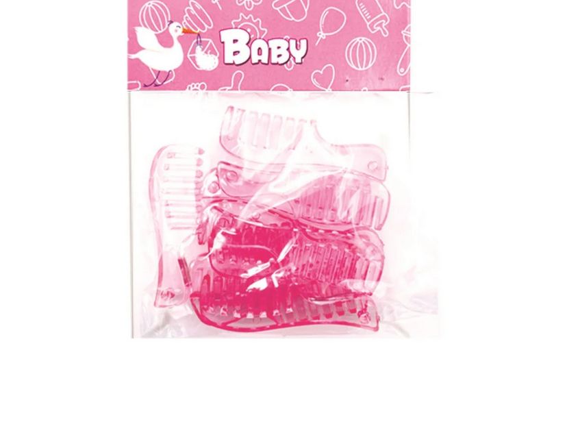 Mini Plastic Combs – Pink, 2.25", 10ct