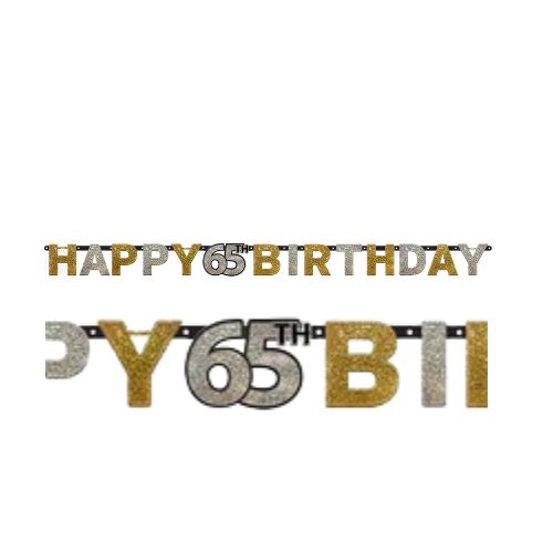 Sparkling Celebration 65th Birthday Prismatic Letter Banner – 7ft