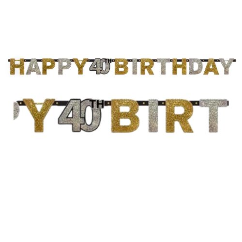 Prismatic 40th Birthday Banner - Sparkling Celebration