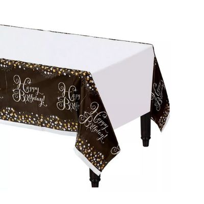 Happy Birthday  - Sparkling Celebration  54in x 102in Plastic Table Cover