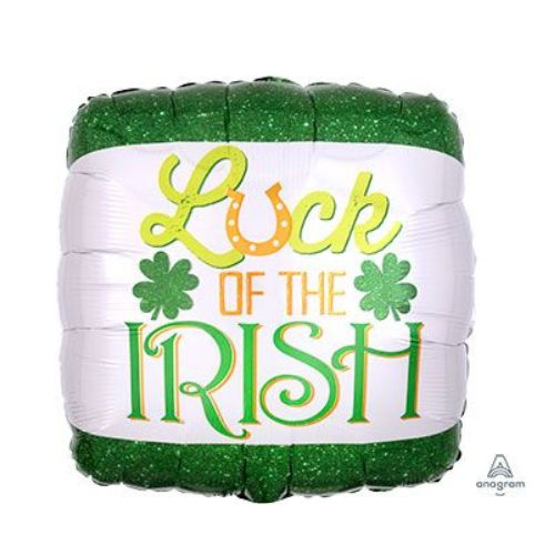 18" Square “Luck of the Irish” Foil Balloon